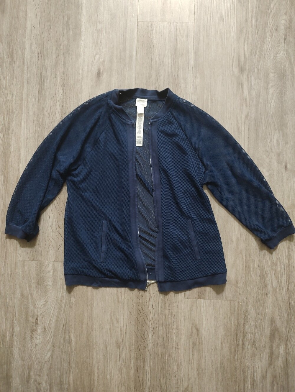 Zenergy By Chico's Navy Mesh Jacket